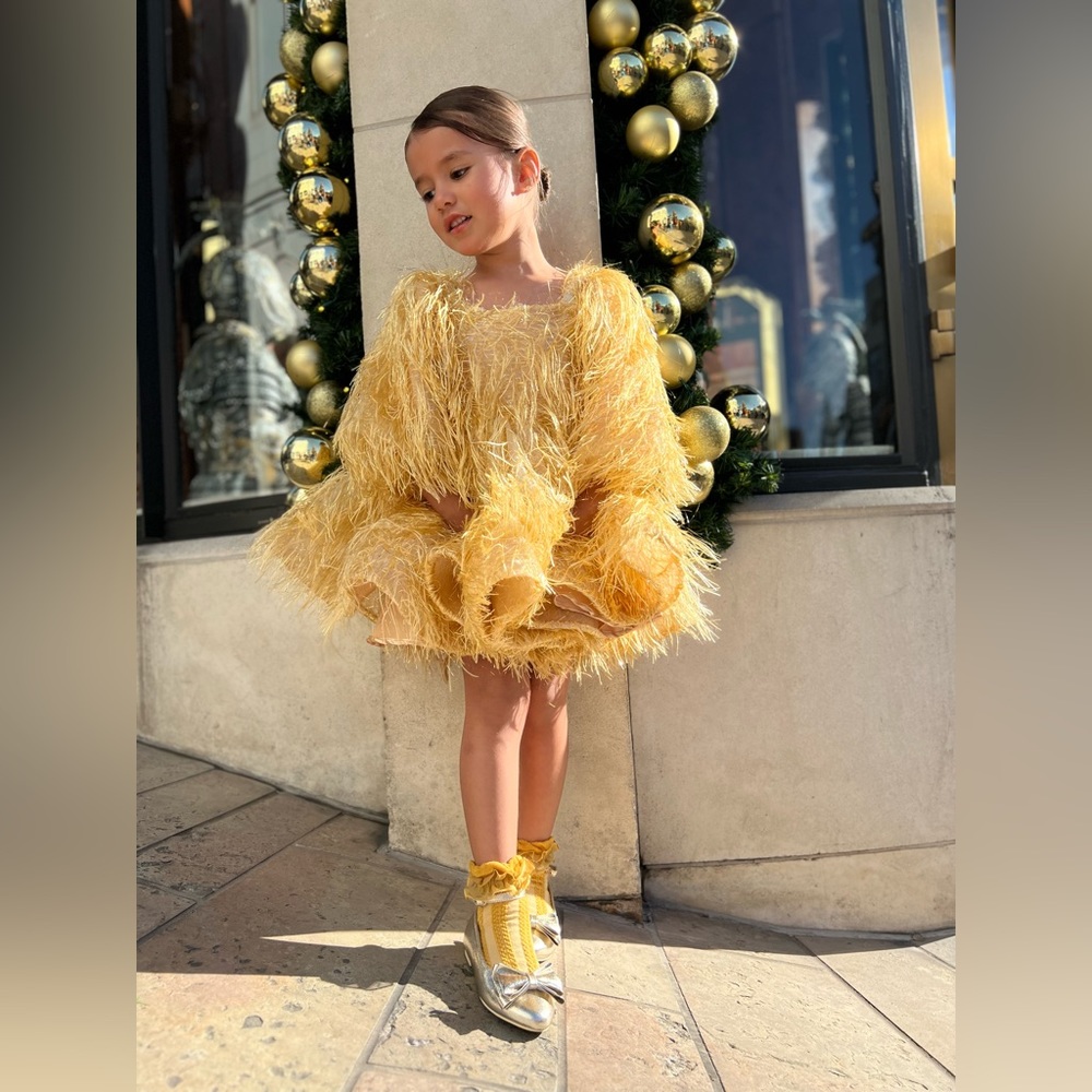 Gold Girl Shaggy Dress